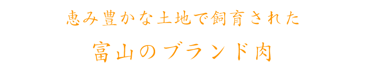 富山のブランド肉